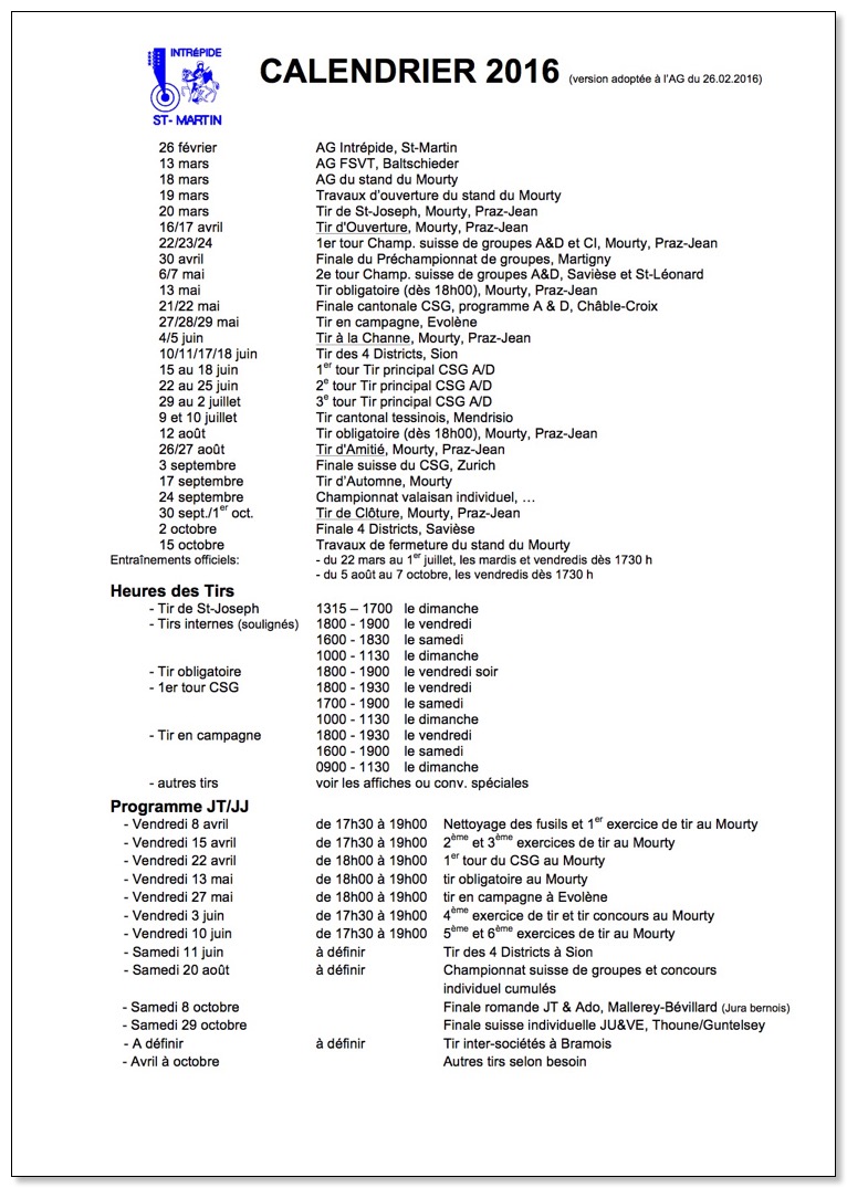 Calendrier 2016 (26.02.2016)